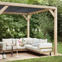 Pergola Silvano Douglas Met Schaduwdoek 324x324 Cm