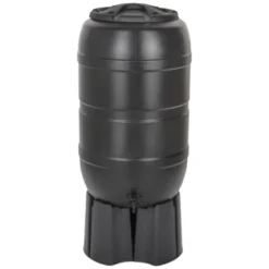 Practo Garden Classic Regenton Zwart Kunststof Met Accessoires 210 Liter