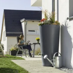 Regenton Met Plantenbak Antraciet Kunststof 150 Liter -Relax Hof Verkoop 123 287