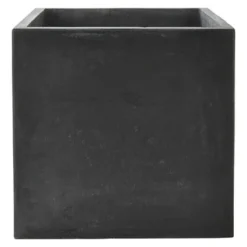 Pot Fiberclay Donkergrijs Streep Vierkant Ø40 H35 Cm