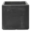 Pot Fiberclay Donkergrijs Streep Vierkant Ø33 H29 Cm