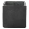 Pot Fiberclay Donkergrijs Streep Vierkant Ø26 H24 Cm
